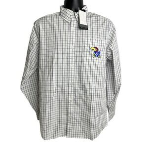 Kansas Jayhawks Shirt Mens Small NCAA Basketball J‎ America Grid Check